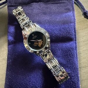 Silver Watch with Crystal Accents